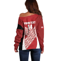 Tonga Rugby Custom Off Shoulder Sweater Go ʻIkale Tahi Go Tongan Tapa Cloth