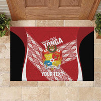 Tonga Rugby Custom Rubber Doormat Go ʻIkale Tahi Go Tongan Tapa Cloth