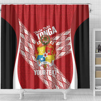 Tonga Rugby Custom Shower Curtain Go ʻIkale Tahi Go Tongan Tapa Cloth