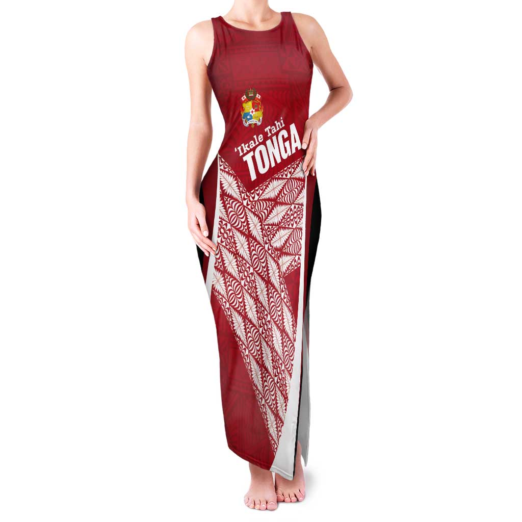 Tonga Rugby Custom Tank Maxi Dress Go ʻIkale Tahi Go Tongan Tapa Cloth