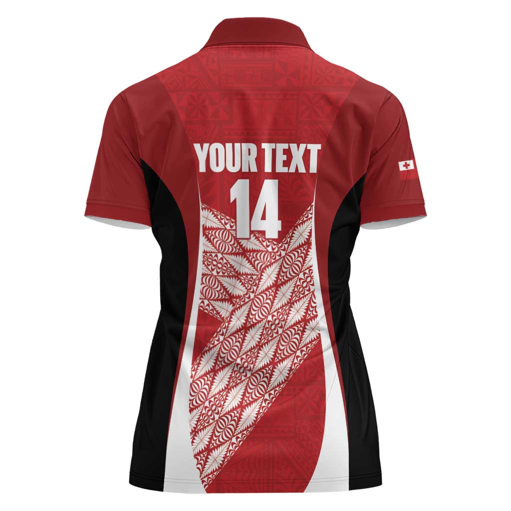 Tonga Rugby Custom Women Polo Shirt Go ʻIkale Tahi Go Tongan Tapa Cloth