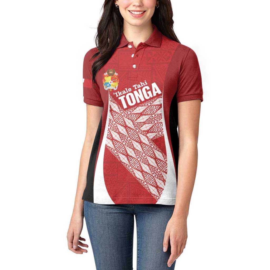 Tonga Rugby Custom Women Polo Shirt Go ʻIkale Tahi Go Tongan Tapa Cloth