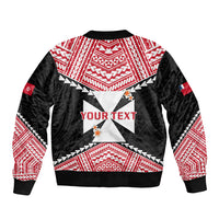 Personalised 29 July Wallis And Futuna Territory Day Sleeve Zip Bomber Jacket Polynesian Tribal Pattern LT14 - Polynesian Pride