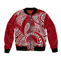 Polynesian Pride Hawaii Bomber Jacket Hawaiian Tribal Honu Red Version LT14 Unisex Red - Polynesian Pride