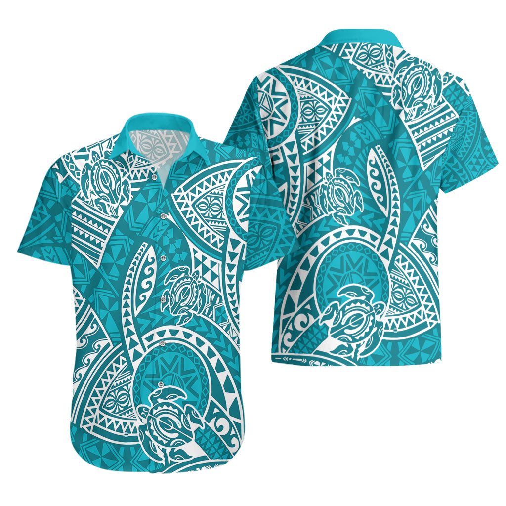 Polynesian Pride Hawaii Hawaiian Shirt Hawaiian Tribal Honu Turquoise Version LT14 - Polynesian Pride