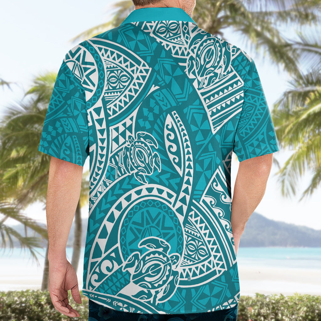 Polynesian Pride Hawaii Hawaiian Shirt Hawaiian Tribal Honu Turquoise Version LT14 - Polynesian Pride
