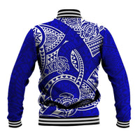 Polynesian Pride Hawaii Baseball Jacket Hawaiian Tribal Honu Blue Version LT14 - Polynesian Pride