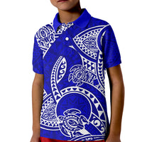Polynesian Pride Hawaii Kid Polo Shirt Hawaiian Tribal Honu Blue Version LT14 Kid Blue - Polynesian Pride