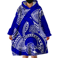 Polynesian Pride Hawaii Wearable Blanket Hoodie Hawaiian Tribal Honu Blue Version LT14 - Polynesian Pride