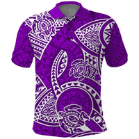 Polynesian Pride Hawaii Polo Shirt Hawaiian Tribal Honu Purple Version LT14 Purple - Polynesian Pride