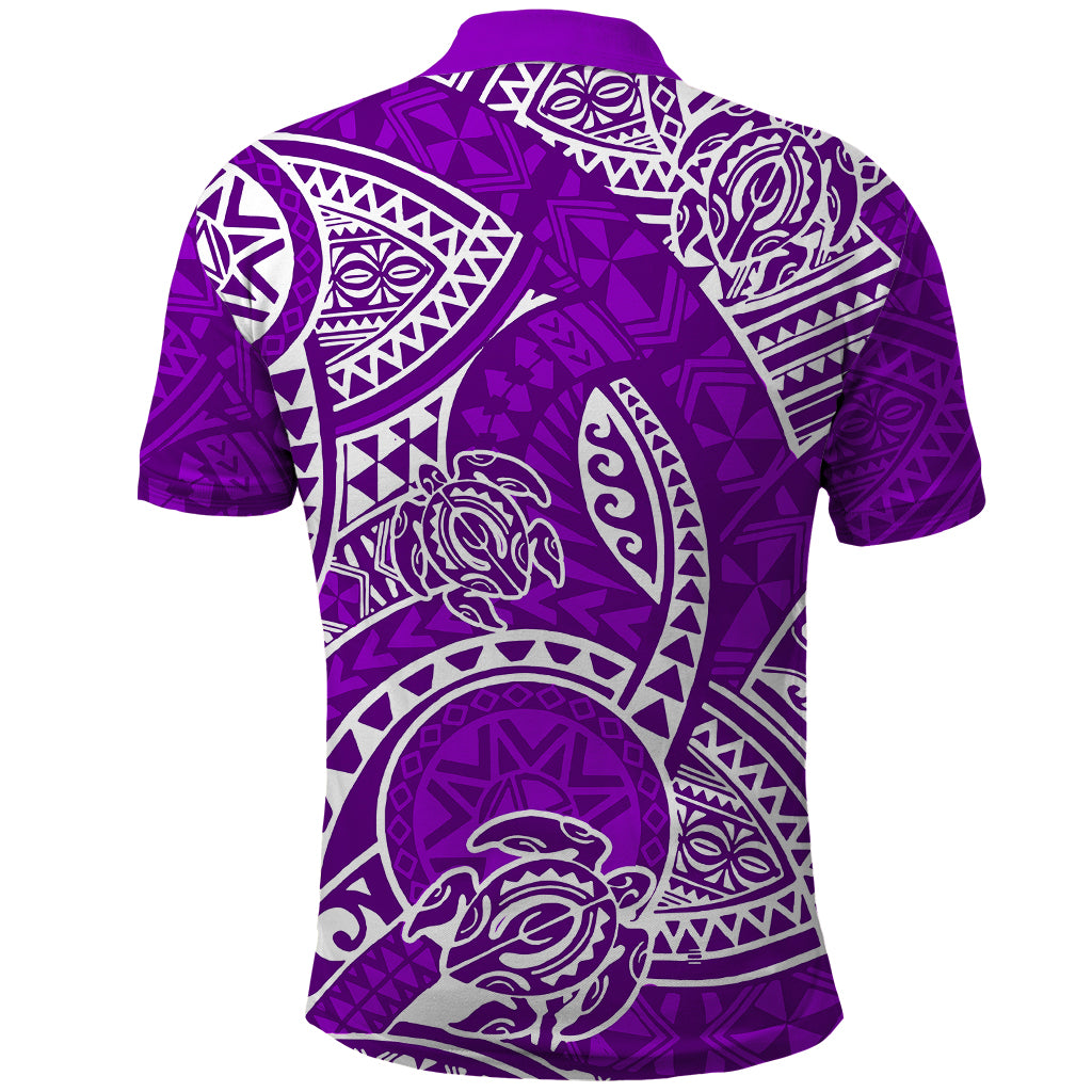 Polynesian Pride Hawaii Polo Shirt Hawaiian Tribal Honu Purple Version LT14 - Polynesian Pride