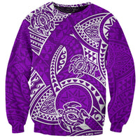 Polynesian Pride Hawaii Sweatshirt Hawaiian Tribal Honu Purple Version LT14 Unisex Purple - Polynesian Pride