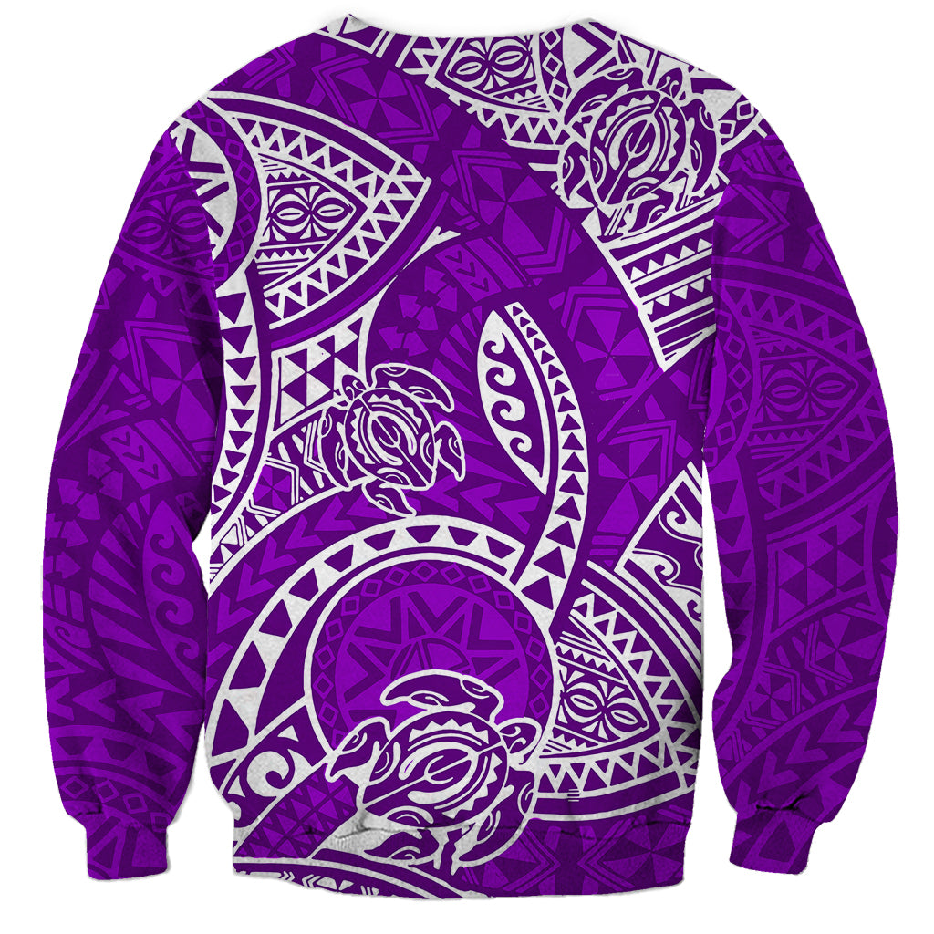 Polynesian Pride Hawaii Sweatshirt Hawaiian Tribal Honu Purple Version LT14 - Polynesian Pride