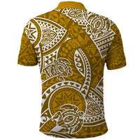 Polynesian Pride Hawaii Polo Shirt Hawaiian Tribal Honu Gold Version LT14 - Polynesian Pride