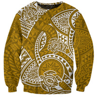 Polynesian Pride Hawaii Sweatshirt Hawaiian Tribal Honu Gold Version LT14 Unisex Gold - Polynesian Pride