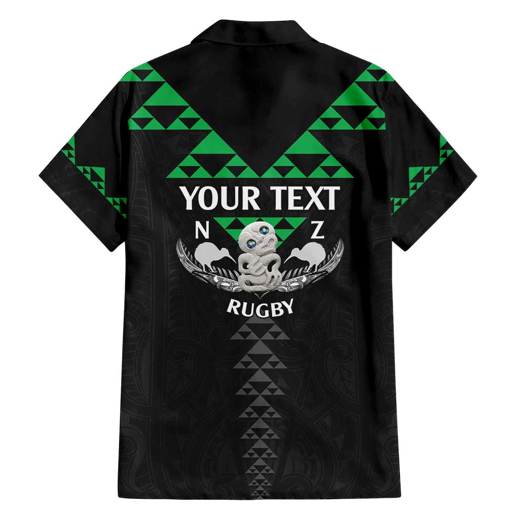 Personalised Aotearoa Rugby Family Matching Off Shoulder Short Dress and Hawaiian Shirt New Zealand Maori Kete Matauranga Pattern