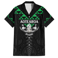 Personalised Aotearoa Rugby Family Matching Short Sleeve Bodycon Dress and Hawaiian Shirt New Zealand Maori Kete Matauranga Pattern
