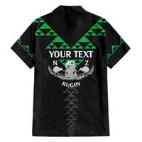 Personalised Aotearoa Rugby Family Matching Short Sleeve Bodycon Dress and Hawaiian Shirt New Zealand Maori Kete Matauranga Pattern