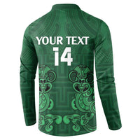 Custom Aotearoa Rugby Button Sweatshirt New Zealand Maori Kete Poutama Pattern LT14 - Polynesian Pride