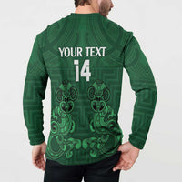 Custom Aotearoa Rugby Button Sweatshirt New Zealand Maori Kete Poutama Pattern LT14 - Polynesian Pride