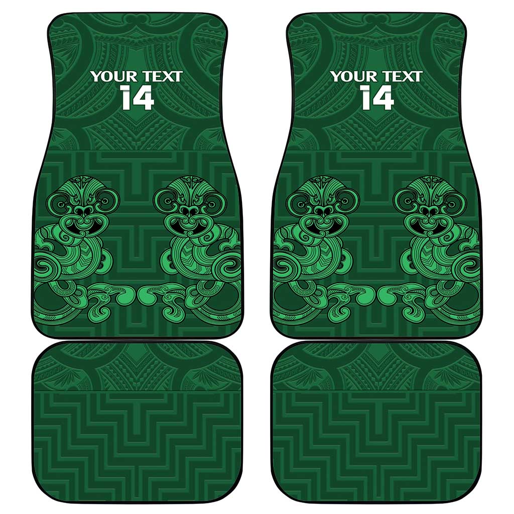 Custom Aotearoa Rugby Car Mats New Zealand Maori Kete Poutama Pattern