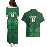 Custom Aotearoa Rugby Couples Matching Puletasi and Hawaiian Shirt New Zealand Maori Kete Poutama Pattern LT14 - Polynesian Pride