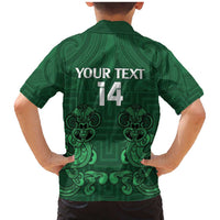 Custom Aotearoa Rugby Family Matching Mermaid Dress and Hawaiian Shirt New Zealand Maori Kete Poutama Pattern LT14 - Polynesian Pride