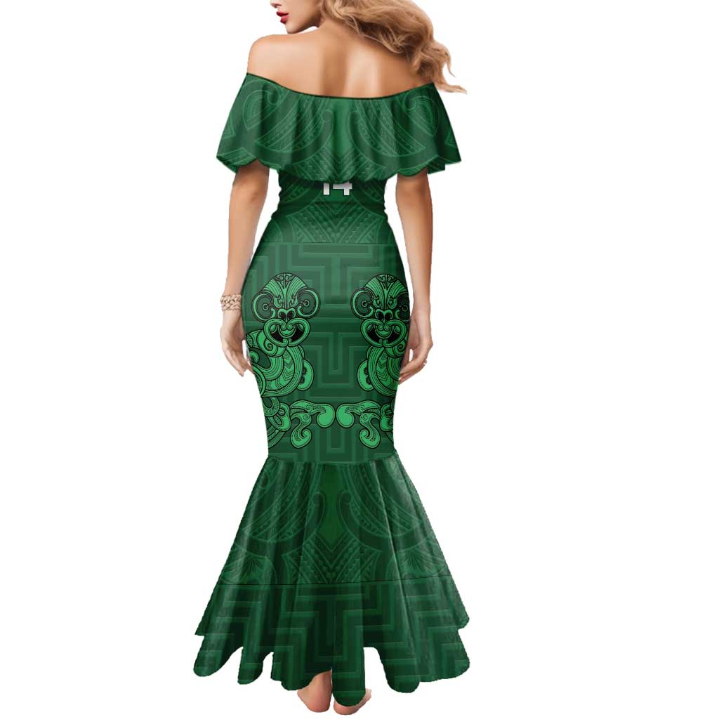 Custom Aotearoa Rugby Family Matching Mermaid Dress and Hawaiian Shirt New Zealand Maori Kete Poutama Pattern LT14 - Polynesian Pride