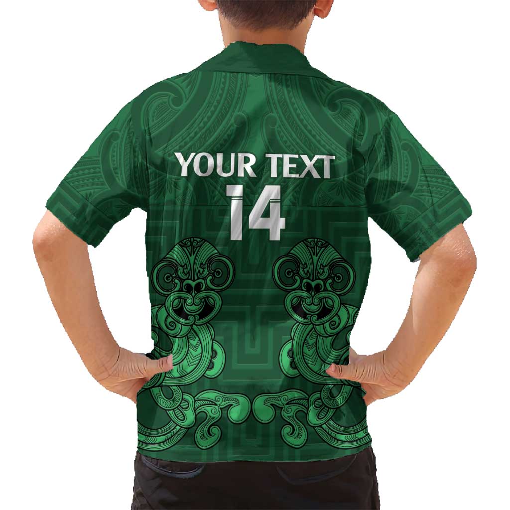 Custom Aotearoa Rugby Family Matching Tank Maxi Dress and Hawaiian Shirt New Zealand Maori Kete Poutama Pattern LT14 - Polynesian Pride