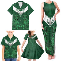 Custom Aotearoa Rugby Family Matching Tank Maxi Dress and Hawaiian Shirt New Zealand Maori Kete Poutama Pattern LT14 - Polynesian Pride