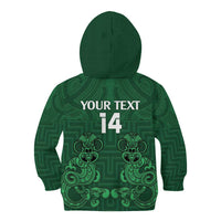 Custom Aotearoa Rugby Kid Hoodie New Zealand Maori Kete Poutama Pattern