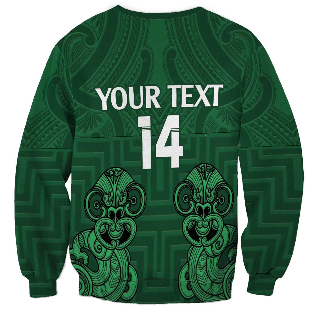 Custom Aotearoa Rugby Sweatshirt New Zealand Maori Kete Poutama Pattern LT14 - Polynesian Pride