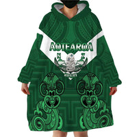 Custom Aotearoa Rugby Wearable Blanket Hoodie New Zealand Maori Kete Poutama Pattern LT14 - Polynesian Pride
