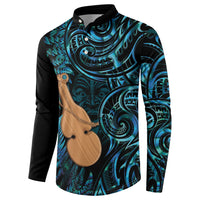 Kotiate New Zealand Button Sweatshirt Maori Weapon Paua Shell Haka Fern