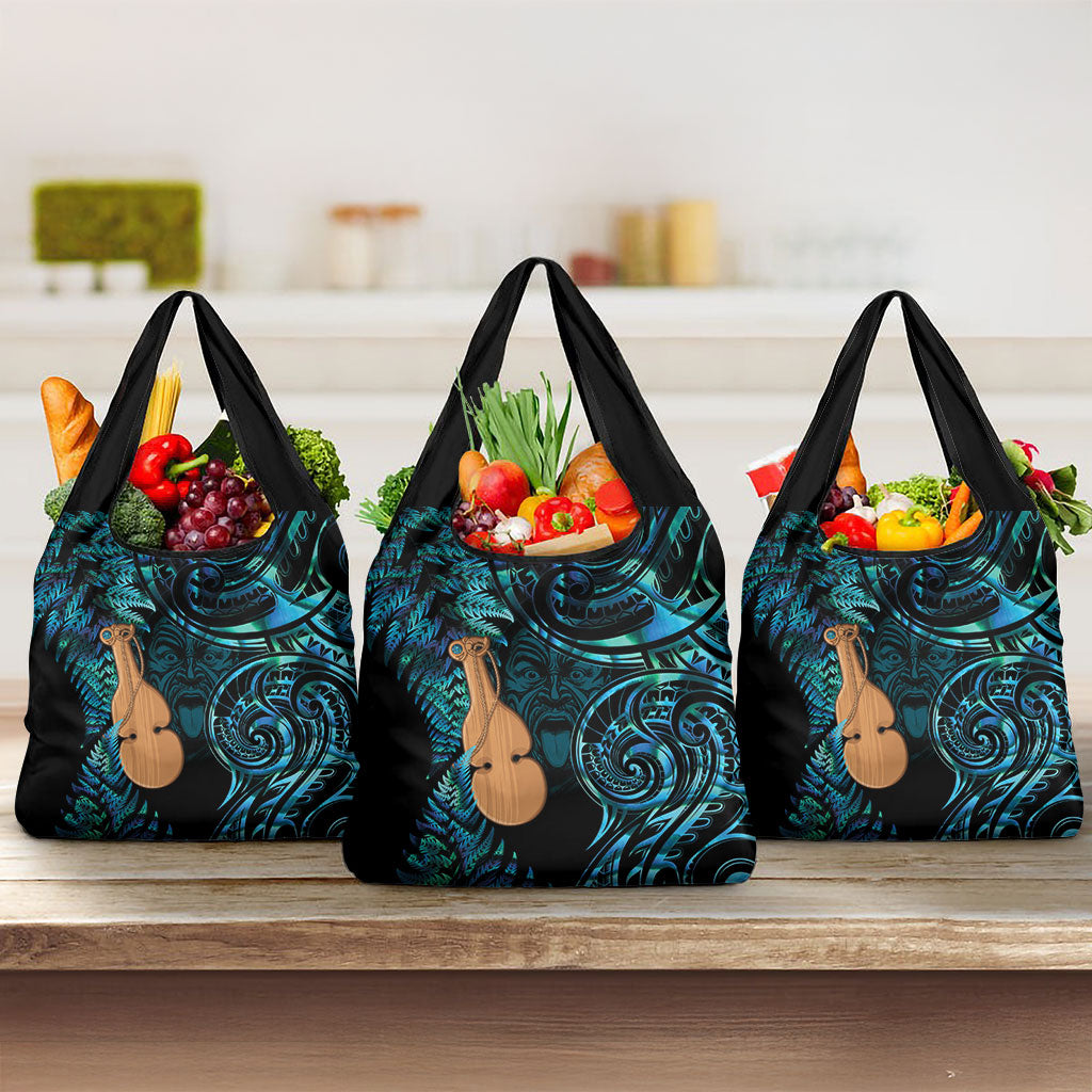 Kotiate New Zealand Grocery Bag Maori Weapon Paua Shell Haka Fern