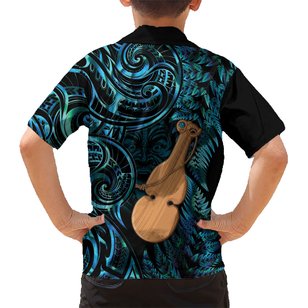 Kotiate New Zealand Hawaiian Shirt Maori Weapon Paua Shell Haka Fern