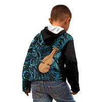 Kotiate New Zealand Kid Hoodie Maori Weapon Paua Shell Haka Fern
