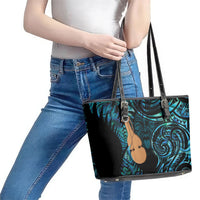 Kotiate New Zealand Leather Tote Bag Maori Weapon Paua Shell Haka Fern LT14 - Polynesian Pride