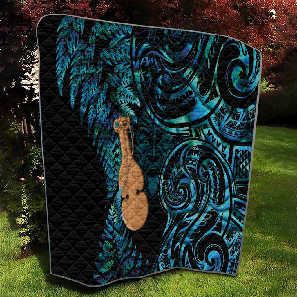 Kotiate New Zealand Quilt Maori Weapon Paua Shell Haka Fern