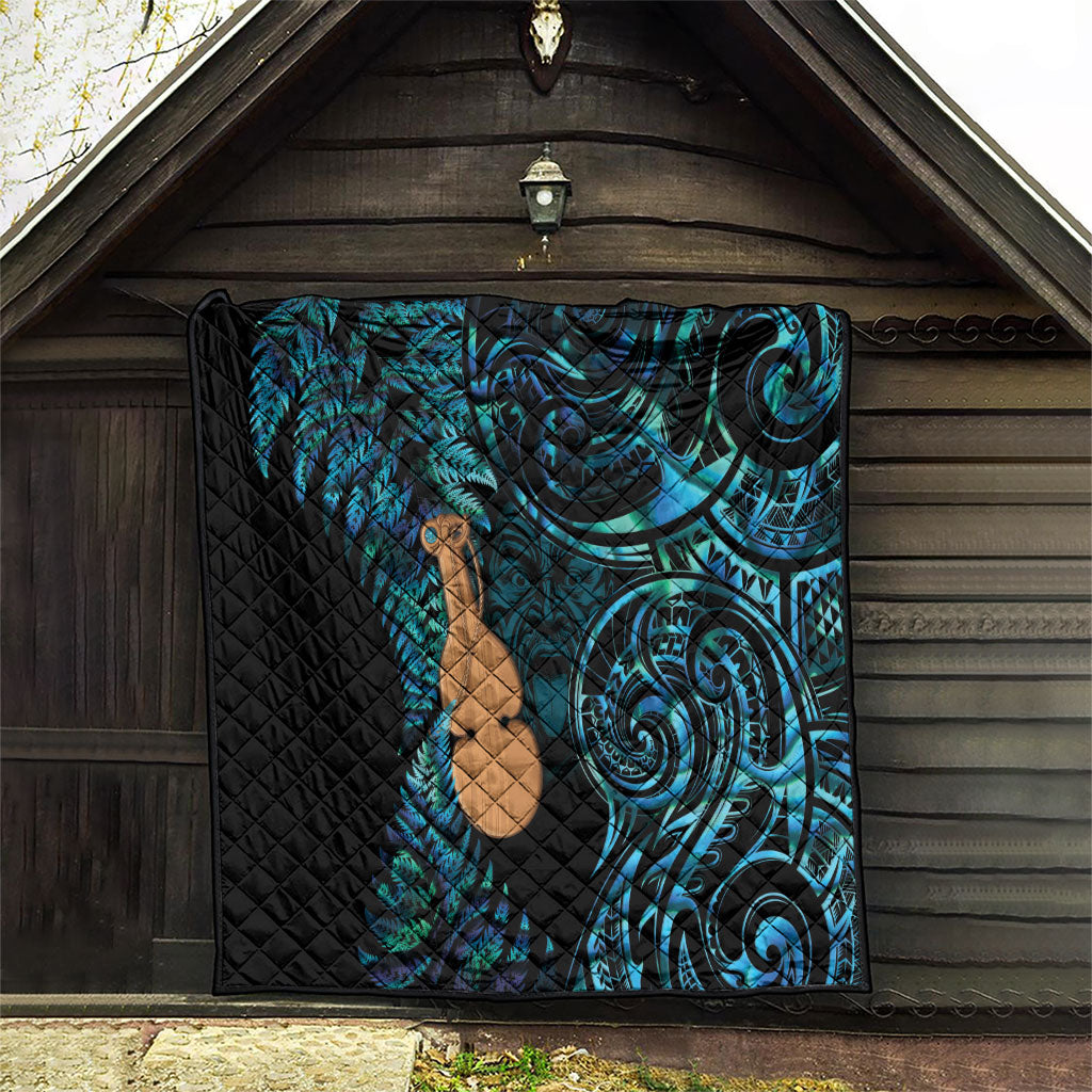 Kotiate New Zealand Quilt Maori Weapon Paua Shell Haka Fern