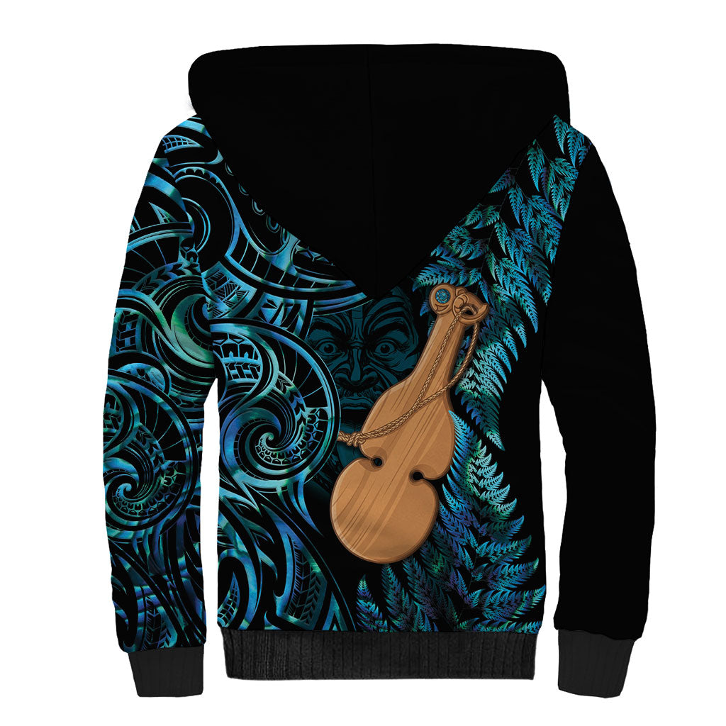 Kotiate New Zealand Sherpa Hoodie Maori Weapon Paua Shell Haka Fern LT14 - Polynesian Pride