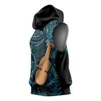 Kotiate New Zealand Sleeveless Hoodie Maori Weapon Paua Shell Haka Fern