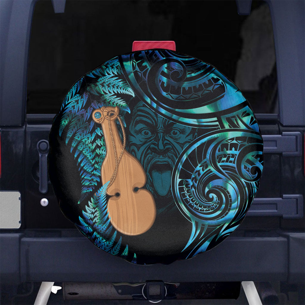 Kotiate New Zealand Spare Tire Cover Maori Weapon Paua Shell Haka Fern