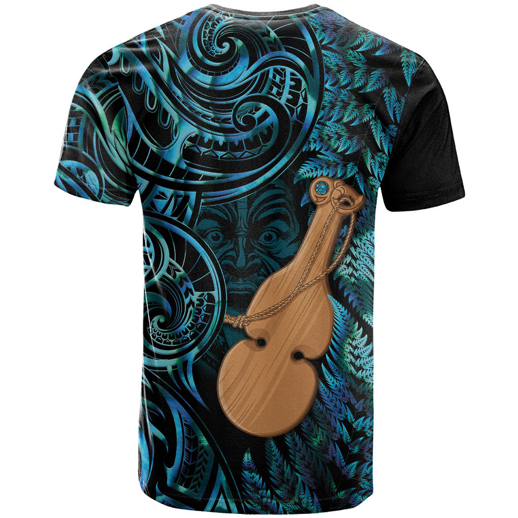Kotiate New Zealand T Shirt Maori Weapon Paua Shell Haka Fern