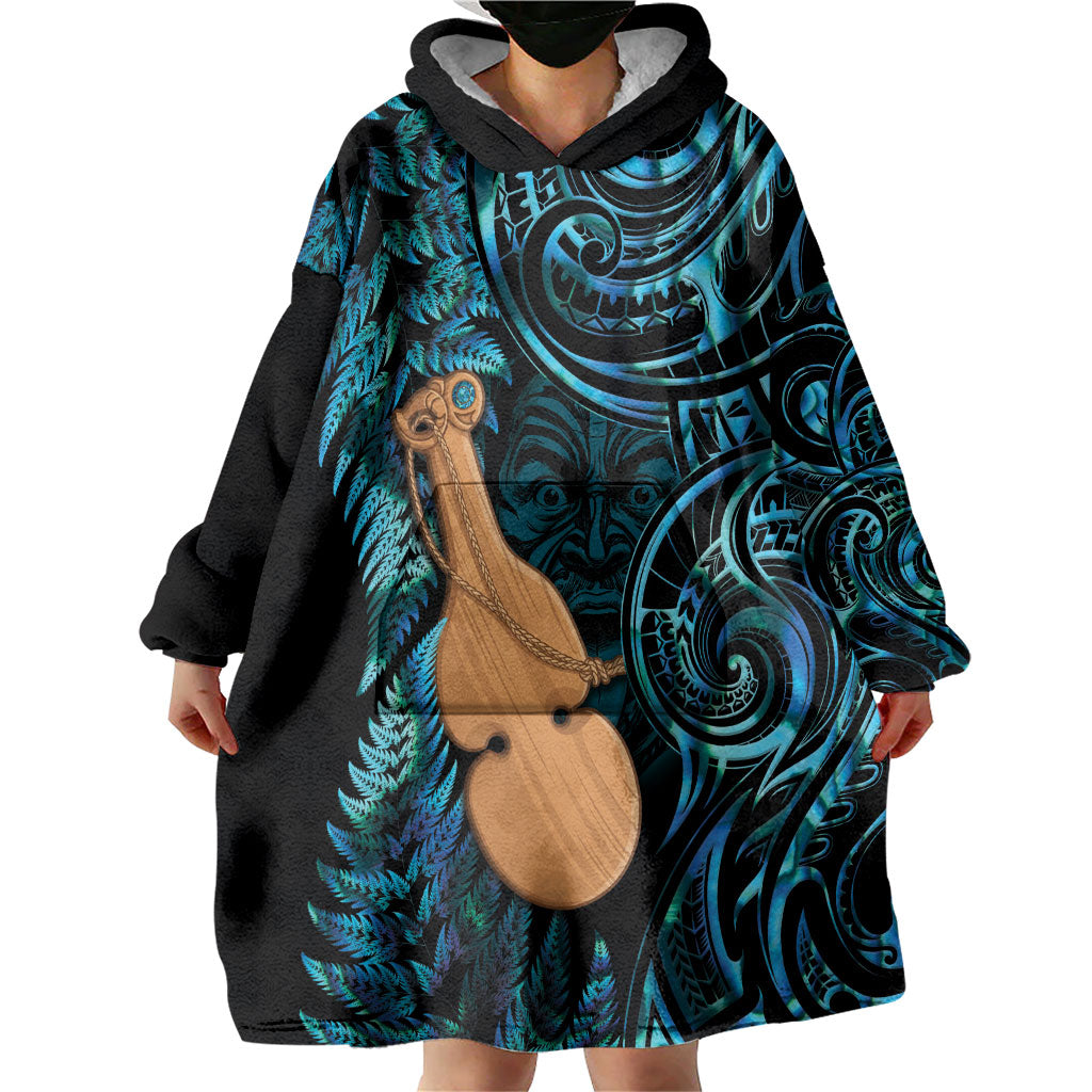 Kotiate New Zealand Wearable Blanket Hoodie Maori Weapon Paua Shell Haka Fern LT14 - Polynesian Pride