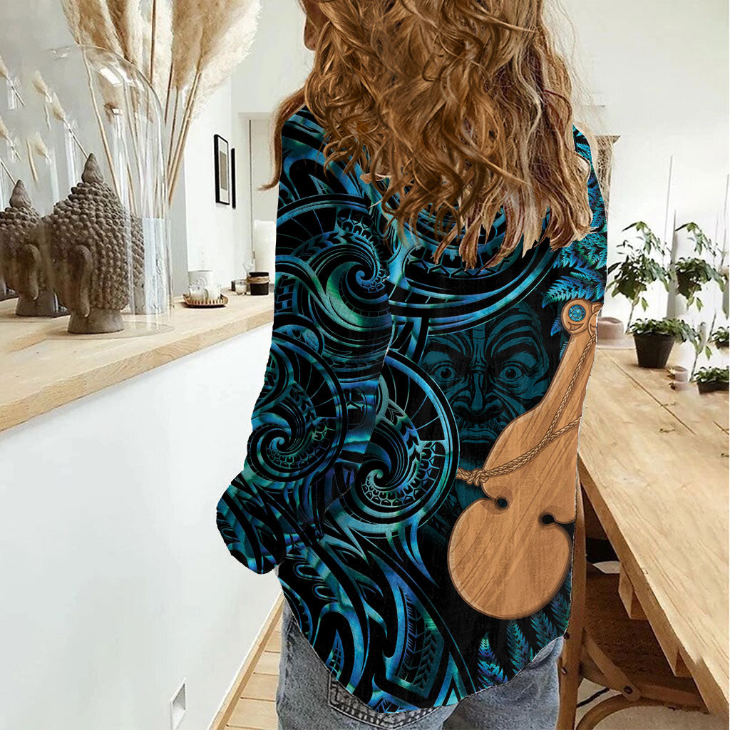 Kotiate New Zealand Women Casual Shirt Maori Weapon Paua Shell Haka Fern LT14 - Polynesian Pride