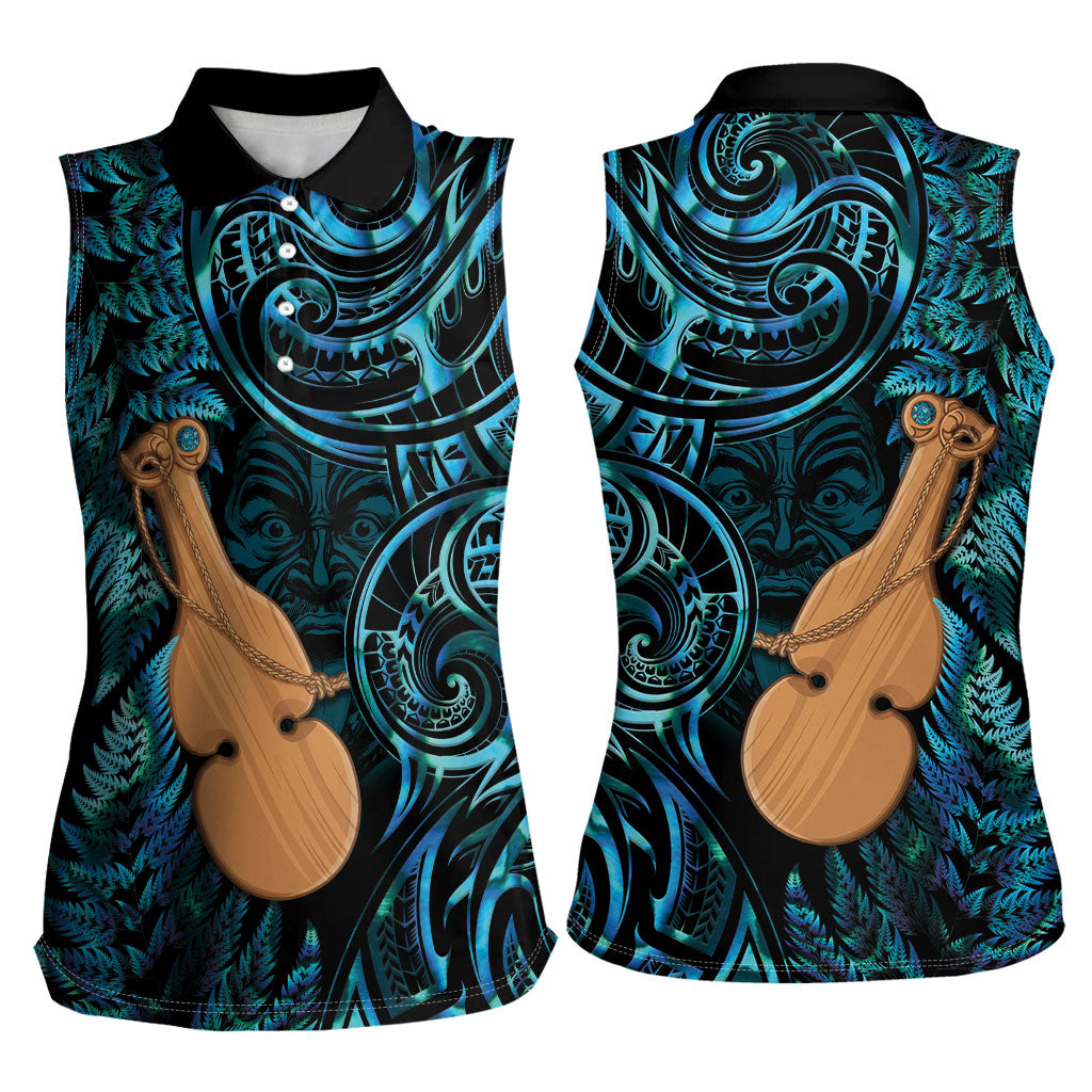 Kotiate New Zealand Women Sleeveless Polo Shirt Maori Weapon Paua Shell Haka Fern LT14 - Polynesian Pride
