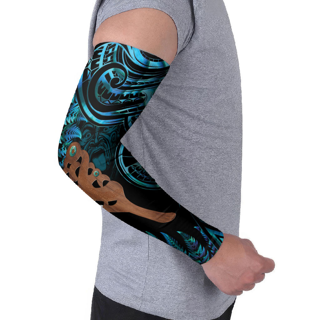 Maripi New Zealand Arm Sleeves Maori Weapon Paua Shell Haka Fern