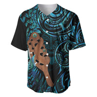 Maripi New Zealand Baseball Jersey Maori Weapon Paua Shell Haka Fern