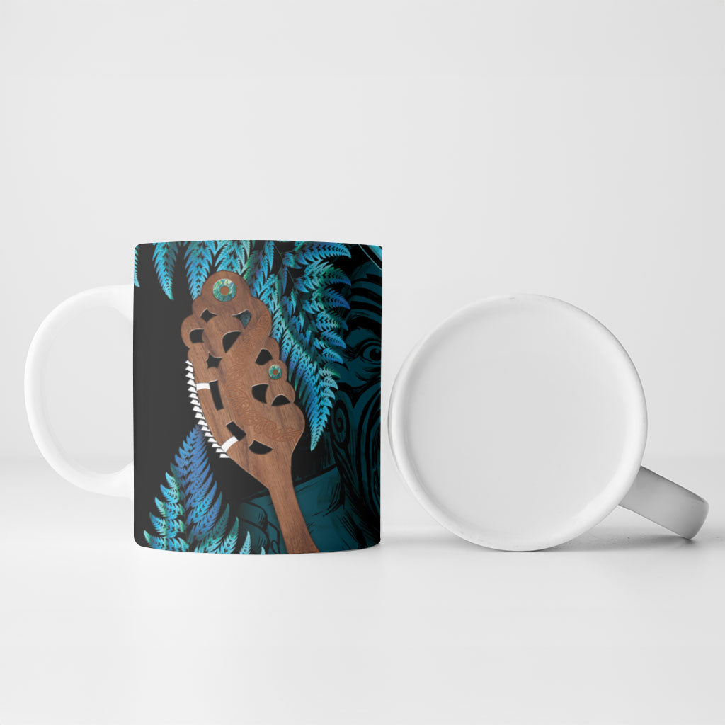 Maripi New Zealand Ceramic Mug Maori Weapon Paua Shell Haka Fern